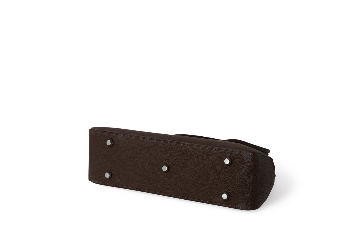 リツ 横長ボストンバッグ ダークブラウン