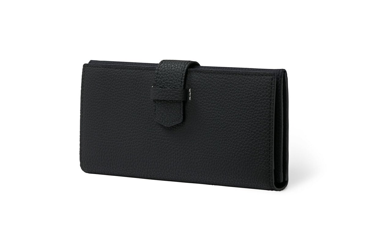 リツ 小銭入れ付きスリム長財布 ブラック