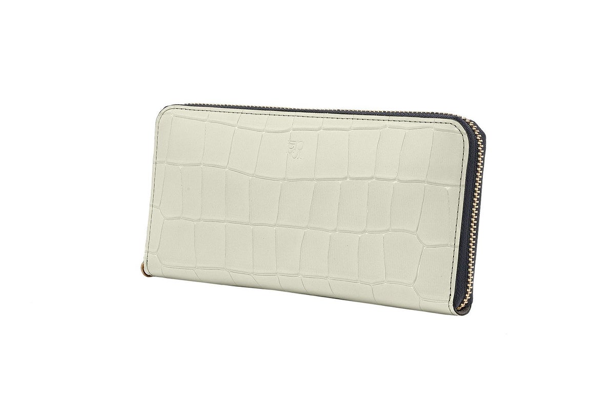 タイル ラウンドファスナー長財布 アイスグレー