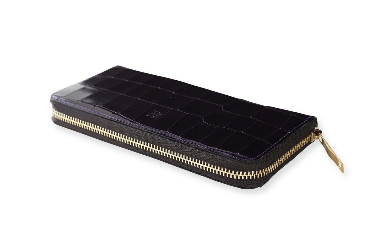 タイル ラウンドファスナー長財布 グレープ