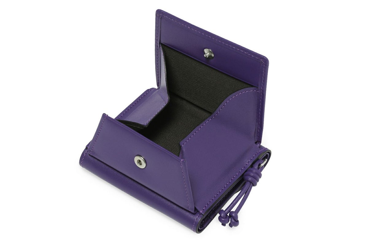 ノット 三つ折り財布 パープル