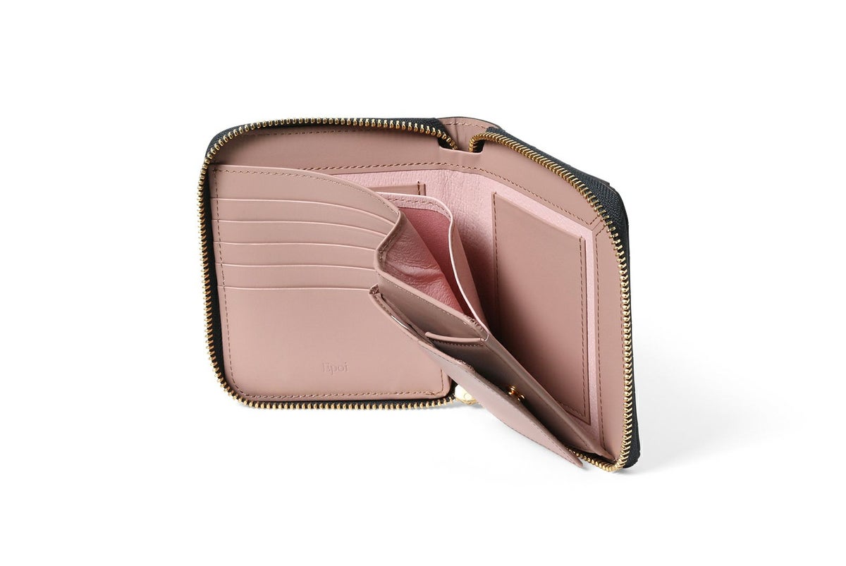 タイル ミドルラウンドファスナー二つ折り財布 クラシックローズ