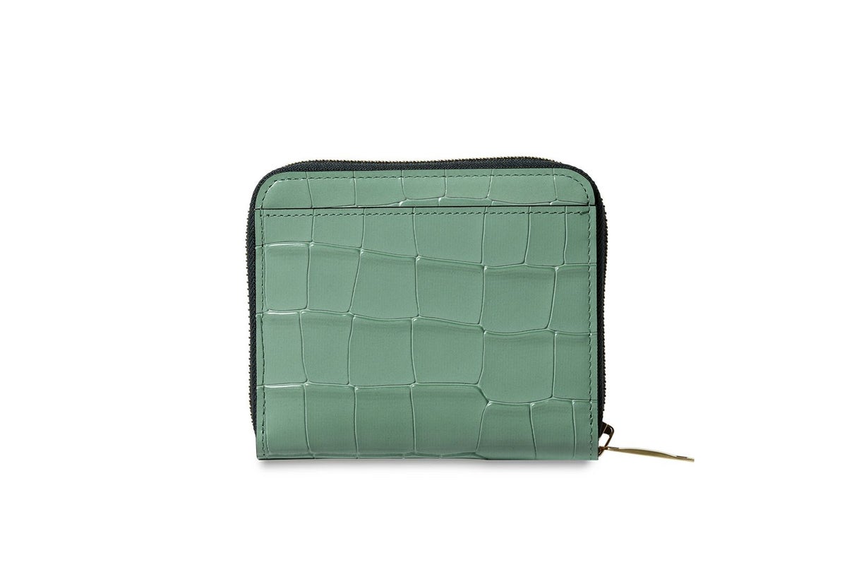 タイル ミドルラウンドファスナー二つ折り財布 グリーン