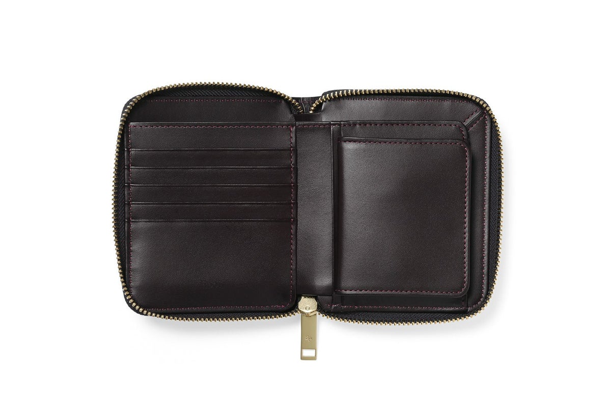 タイル ミドルラウンドファスナー二つ折り財布 グレープ