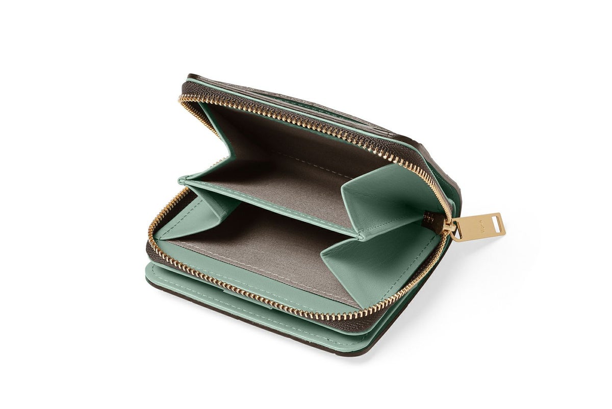 タイル ラウンドファスナー二つ折り財布 グリーン