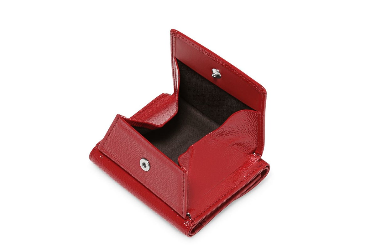 リプル 三つ折り財布 レッド