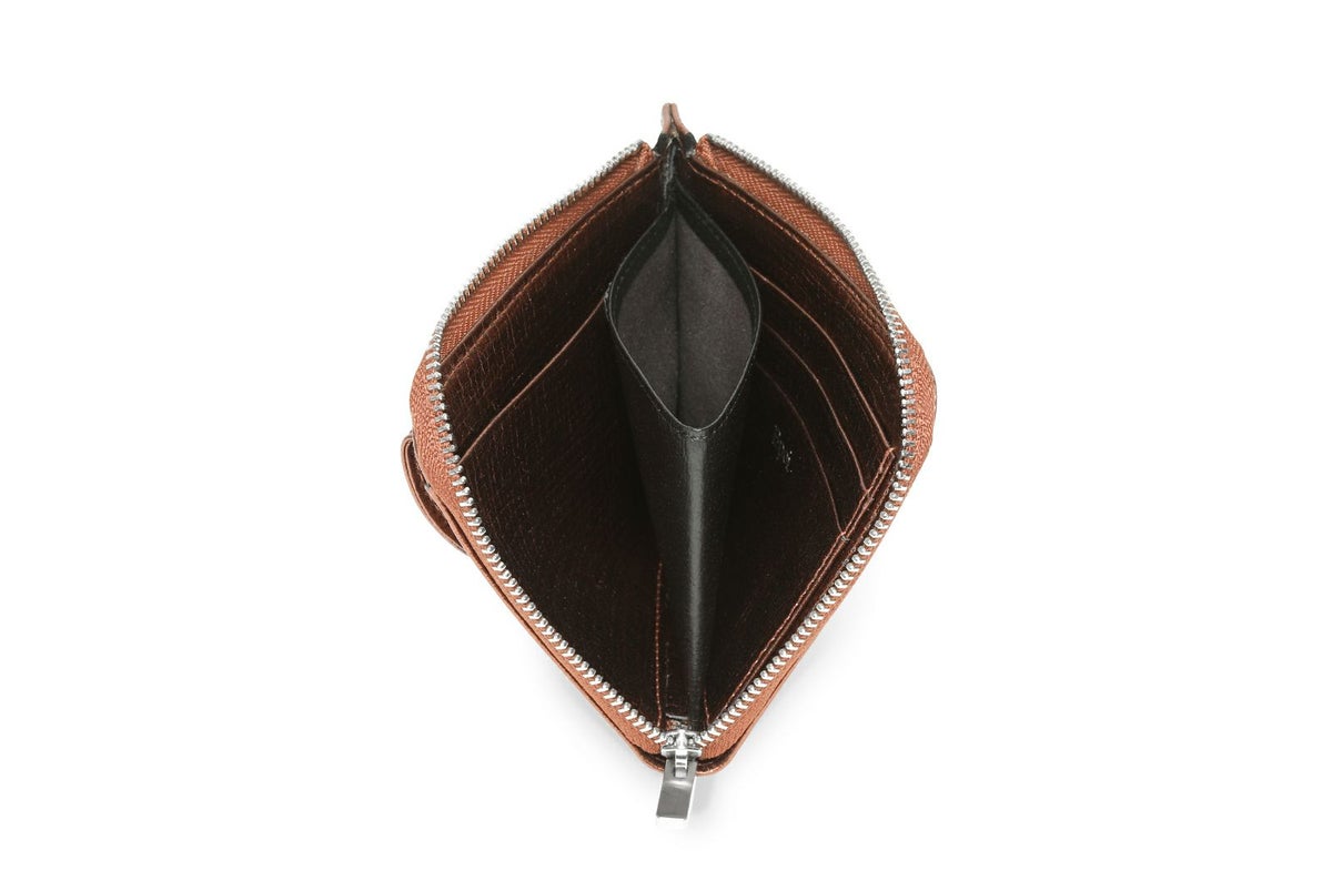  タック メタリック Lファスナーコンパクト折り財布 ブロンズ