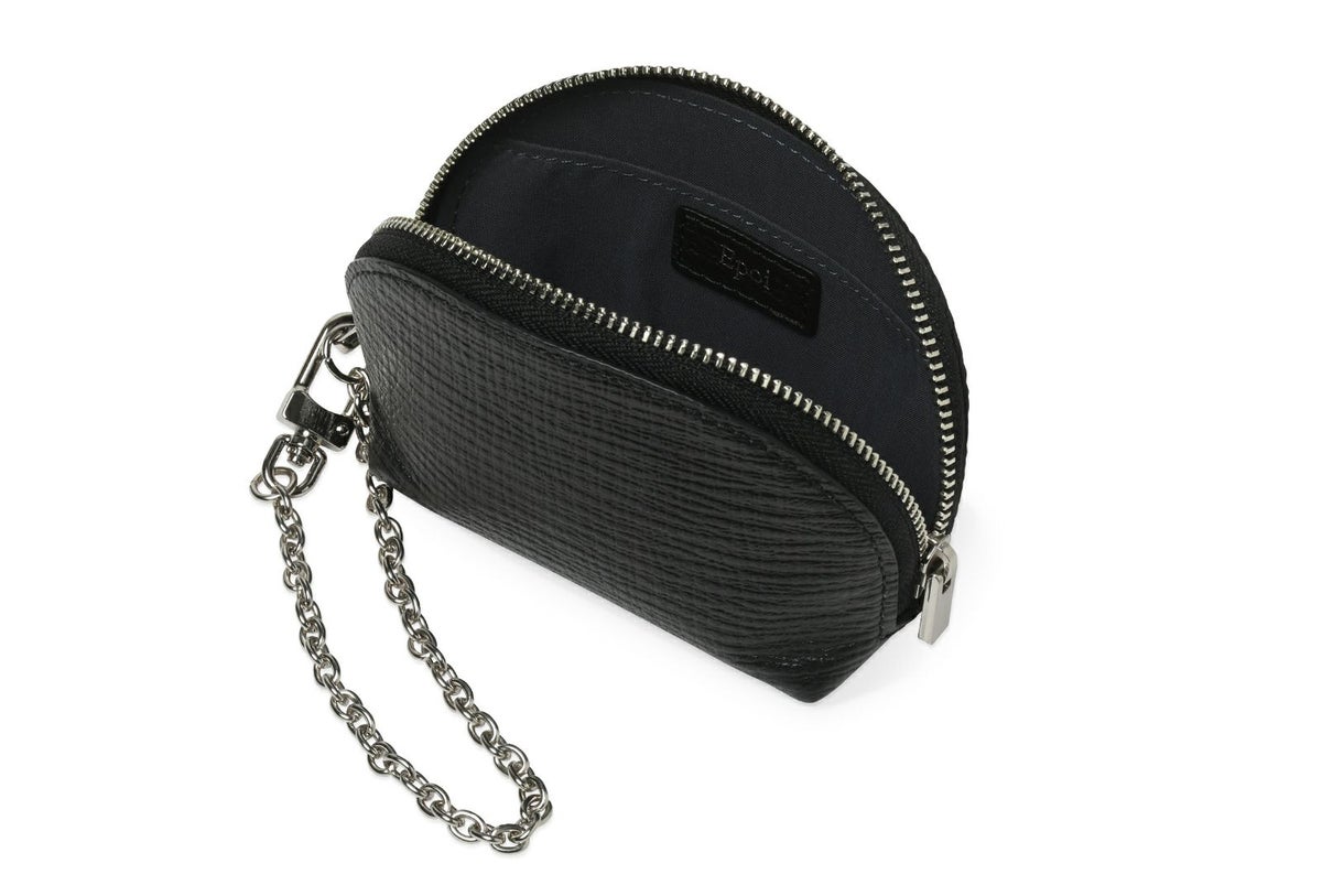 タック ストラップ付きミニポーチ ブラック