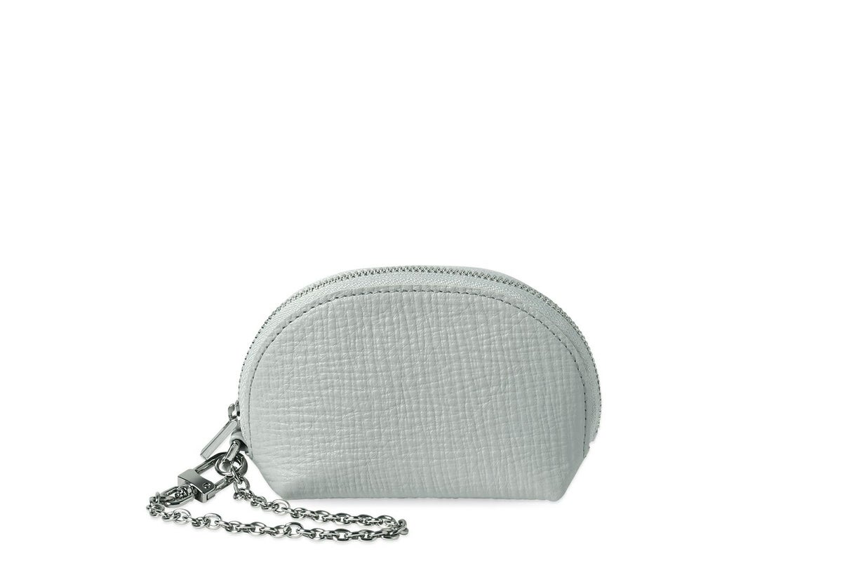 タック ストラップ付きミニポーチ ライトグレー