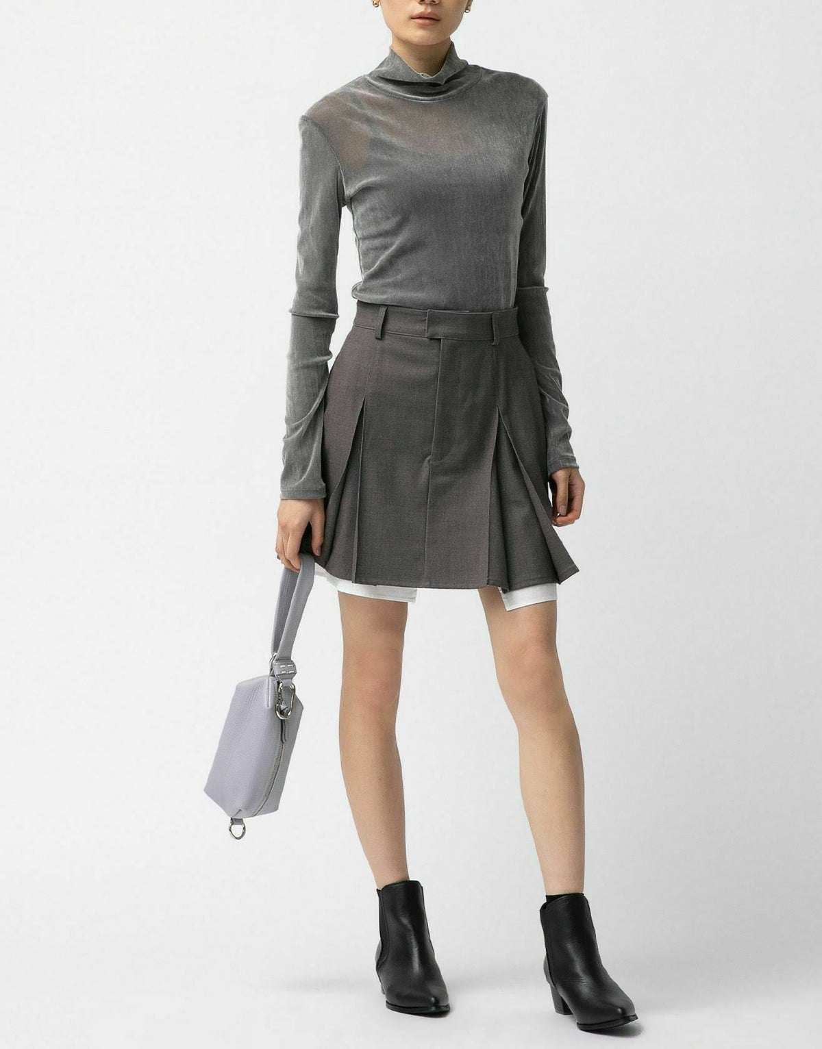 タック クラッチポーチ ピンク